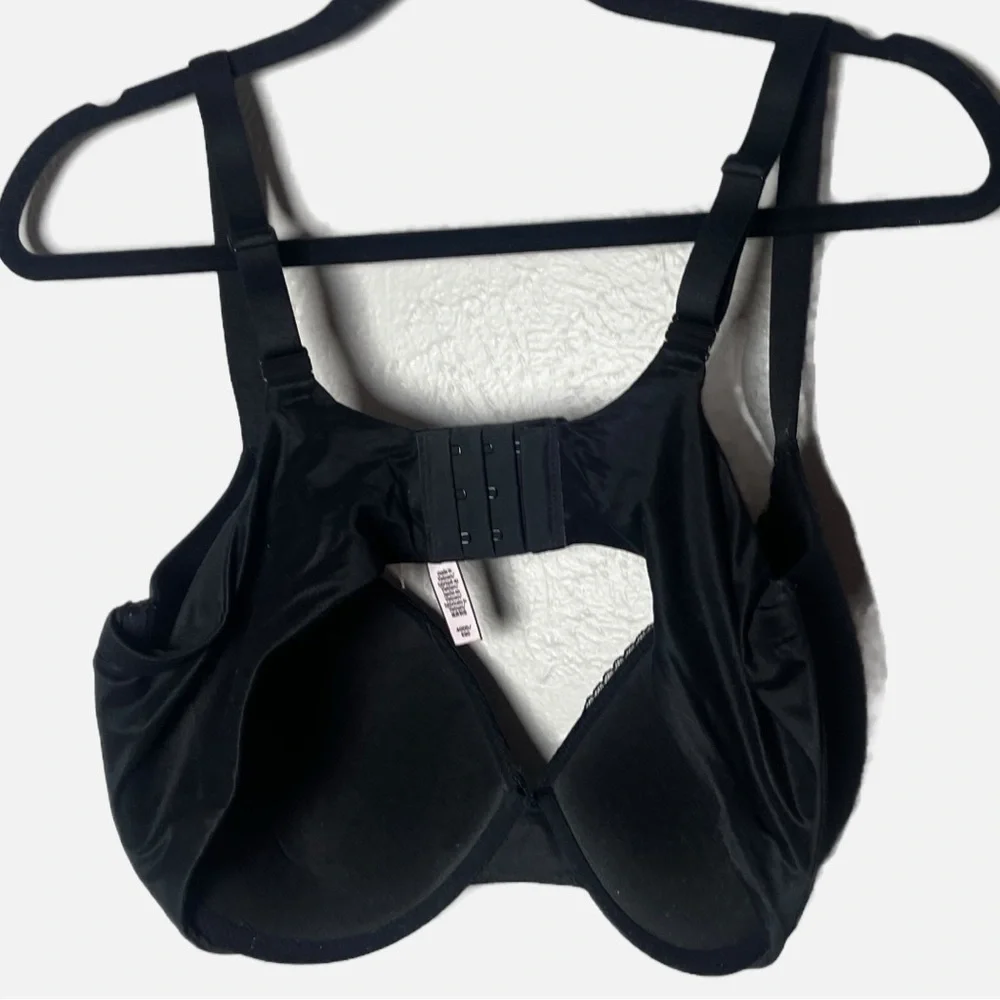 Victoria's Secret VS black push-up demi t shirt bra size 40DD EUC full coverage - Picture 2 of 5